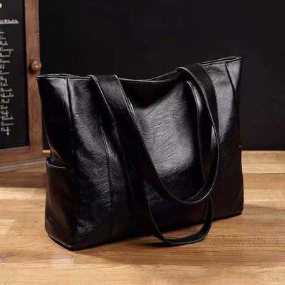 Large Tote Bag for Women 2025 New Korean Style Big Capacity Versatile Tote Handbag Soft PU Leather Shoulder Bag with LOGO