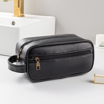 Retro-inspired New PU Leather Men's Cosmetic Bag Large Capacity Minimalist Toiletry Pouch Luxury-inspired Premium Storage Bag