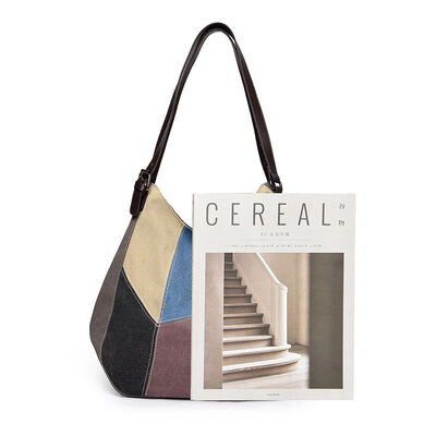Canvas Tote Bag for Women 2026 New Arrival Patchwork Color-Blocking Large Capacity Artsy Shoulder Travel & Daily Tote Bag