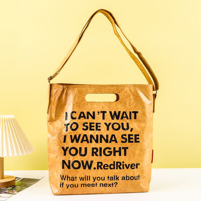 Custom DuPont Paper Handheld Lunch Bags with Logo Printing Custom-Made Thermal insulation Packaging Washable Tyvek Paper Bags