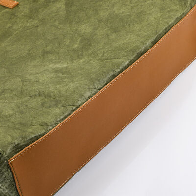 Custom DuPont Paper Bags with Crepe Paper Lining Wash-Wrinkled Tyvek Paper Minimalist Shopping Tote with LOGO Printing