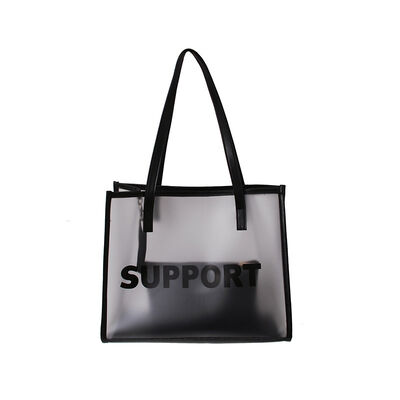 Transparent Jelly Color Tote Bag for Women 2026 PVC New Arrival Trendy Korean Style Fashion Bag Single-Shoulder Printed Tote Bag