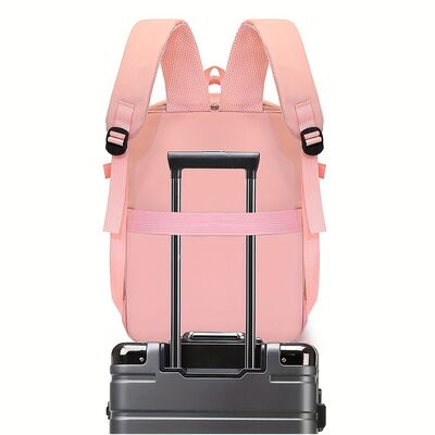 Multifunctional Unisex Backpack for College Students Oxford Made Pink Travel Waterproof Outdoor Backpack for Short Business Trip