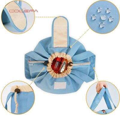 Polyester Drawstring Cosmetic Bag Large Capacity Makeup Organizer Portable Travel Storage Pouch Cosmetic Bags with Custom LOGO