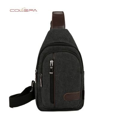 New Men's Chest Bag Casual Sports Shoulder Canvas Durable Crossbody Chest Bag for Construction Work Wholesale Customized Bags