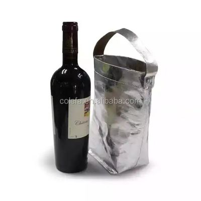 Washable Kraft Paper Single Wine Bottle Bag Thermal / Tear Resistant Portable Waterproof
