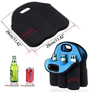 Carrier Neoprene Insulated Bottle Cooler Bag 6 Pack Bottle Can With Drink Holder