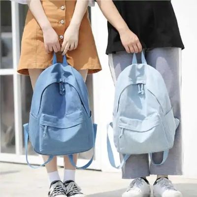 Custom Smell Proof School Canvas Backpack White Khaki Blue Black With Logo