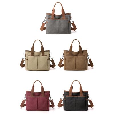 2026 New Style Women's Shoulder Bag Trendy Versatile Minimalist Fashionable Korean-Style Large Capacity Tote Crossbody Canvas Bag