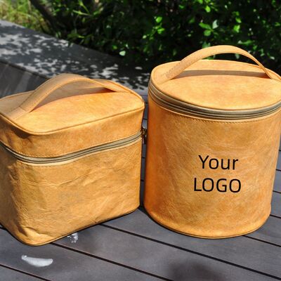 Waterproof DuPont Paper Cosmetic Organizer Commuter-Friendly Handheld Zipper Bag Washable Tyvek Paper 3D Makeup Pouch