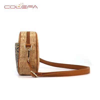 Hot-selling Bark-Print Crossbody Bag Cork Checkered Print Eco-friendly Bags Small Square Shaped Fashion Essential Women's Bag
