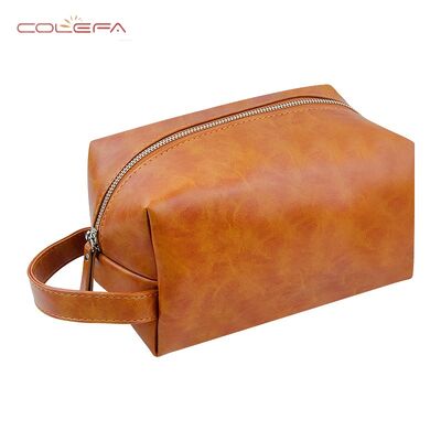 2026 New PU Leather Vintage Toiletry Bag Large Capacity Waterproof Stylish Portable Makeup Storage Cosmetic Pouch for Toiletries