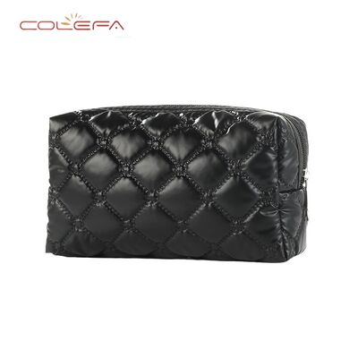 Colefa 2026 New Customizable New Polyester Waterproof Fall/Winter Embroidered Diamond-Quilted Cosmetic Bag Fashion Creative Candy-Colored Bags