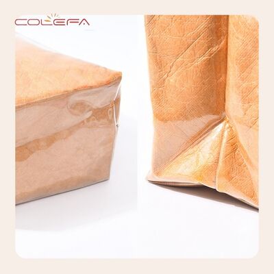 Multi-Layer Vintage-Washed DuPont Paper Bag + Transparent PVC Waterproof Single-Shoulder Paper Shopping Tote Bags with Logo