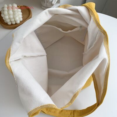 Blank Canvas Tote Bag with Custom Logo Printing Colored Canvas Tote Bag Single-Shoulder Shopping Bag Eco-Friendly Wholesale