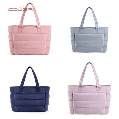 Polyester Cotton-Filled Tote Bags Custom Women's Shoulder Large Capacity Tote Bag Travel Laptop Bag Premium Quality with LOGO