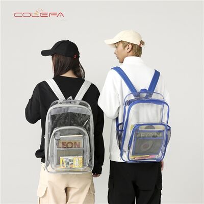 Colefa Manufacturer Direct Transparent PVC Made Backpacks LightWeight Transparent Color Waterproof Large-Capacity Student Backpacks with Customizable Logos