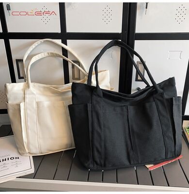 2026 New Canvas Tote Bags Handheld Shoulder Beach Bags Fabric Large Capacity for Women Custom-Made with Personalized LOGO