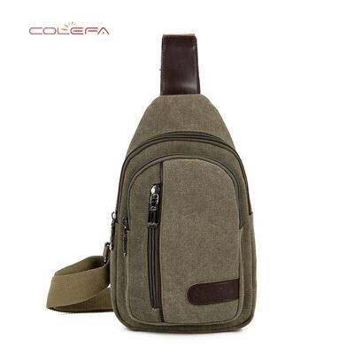 New Men's Chest Bag Casual Sports Shoulder Canvas Durable Crossbody Chest Bag for Construction Work Wholesale Customized Bags
