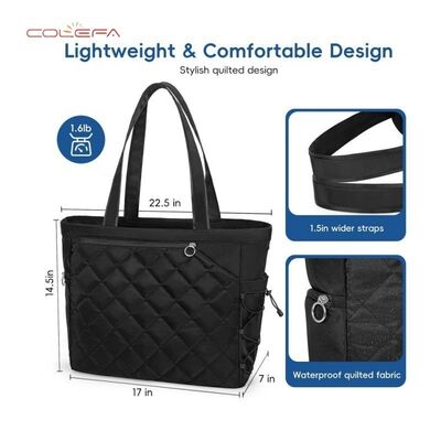 New Polyester Multi-Functional Tennis Tote Bag with Shoe Compartment Extra-Large Quilted Pickleball Bag Universal Sports Bag