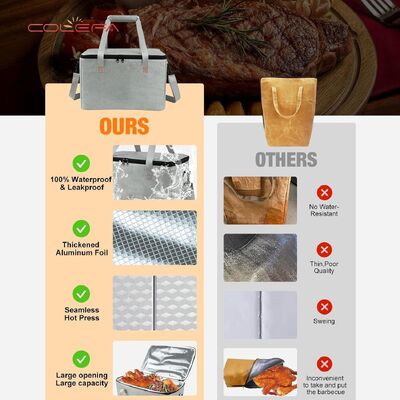 Factory Direct DuPont/Tyvek Paper BBQ Insulated Bag with Zipper Opening Large Capacity Meat Beverage Storage Insulated Bag