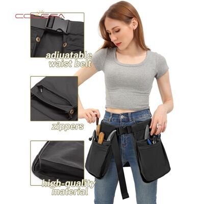 Polyester Multi-Pocket Zipper Waist Bag Lightweight Close-Fitting Tool Kit Multi-Functional Outdoor Hiking Waist Bag Wholesale