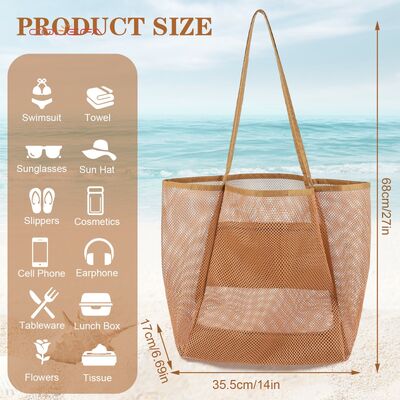 Hot-selling Unisex Swim & Beach Bag Portable Shoulder Storage Crossbody Bag Versatile Polyester Mesh Crochet Bag Carryall Items