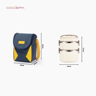 Lunch Bag with Curved Wide Opening Insulated Carrier for Commuting Oxford Thickened Insulated Bag Students' Lunch Box Wholesale