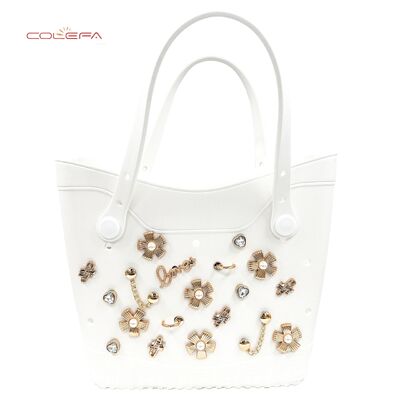 Factory Direct New Arrival EVA Tote Bag European & American Style Outdoor Beach Bag DIY Creative Punch Hole Tote Large Capacity