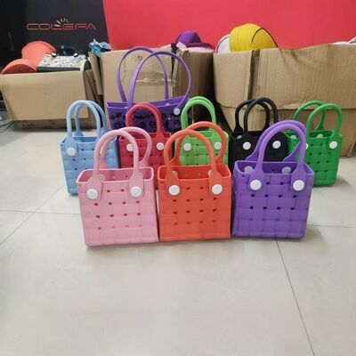 Bestselling EVA Beach Bag with Detachable Shoulder Strap Candy-Colored Waterproof Design for Easy Cleaning Handle Bags Wholesale