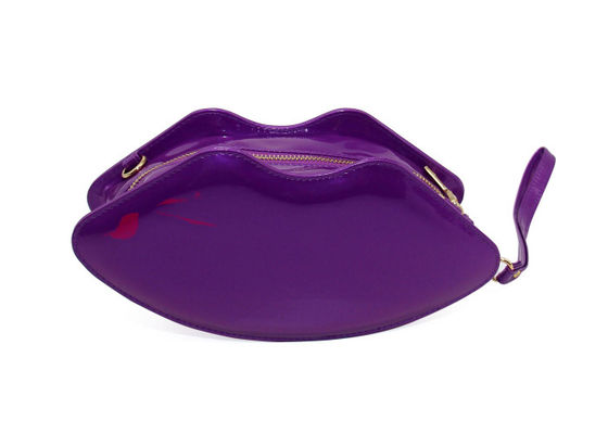 Custom Fashion Lip Shape Makeup Tote Bag Women Clutch Bag Luxury PU Type