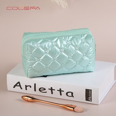 Colefa 2026 New Customizable New Polyester Waterproof Fall/Winter Embroidered Diamond-Quilted Cosmetic Bag Fashion Creative Candy-Colored Bags