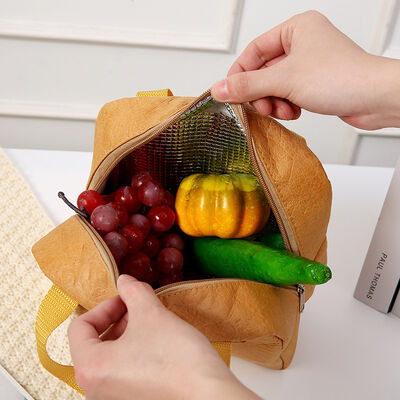 DuPont Paper Lunch Bag Insulated Carrier Large Capacity Commuting Portable Bag Pack Eco-Friendly Waterproof with Custom LOGO