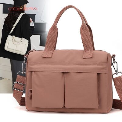 크로스바디 백 레트로 스타일의 다용도 나일론 토트백, 심플하면서도 스타일리시한 출퇴근용, 고품질 크로스바디 백, 맞춤형 로고 포함