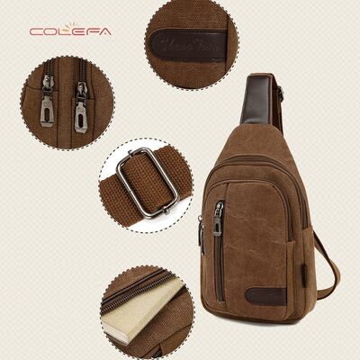 New Men's Chest Bag Casual Sports Shoulder Canvas Durable Crossbody Chest Bag for Construction Work Wholesale Customized Bags