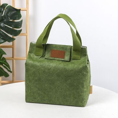 Custom DuPont Paper Insulated Lunch Bag Aluminum Foil Inside Handheld Tyvek Paper Lunch Bags Wholesale with Personalized LOGO