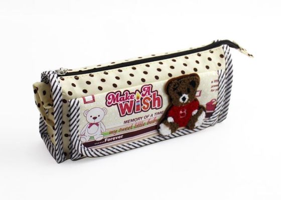 학교 학생을 위한 지퍼 펜 상자를 가진 디자인 면 화포 연필 부대를 모양 짓